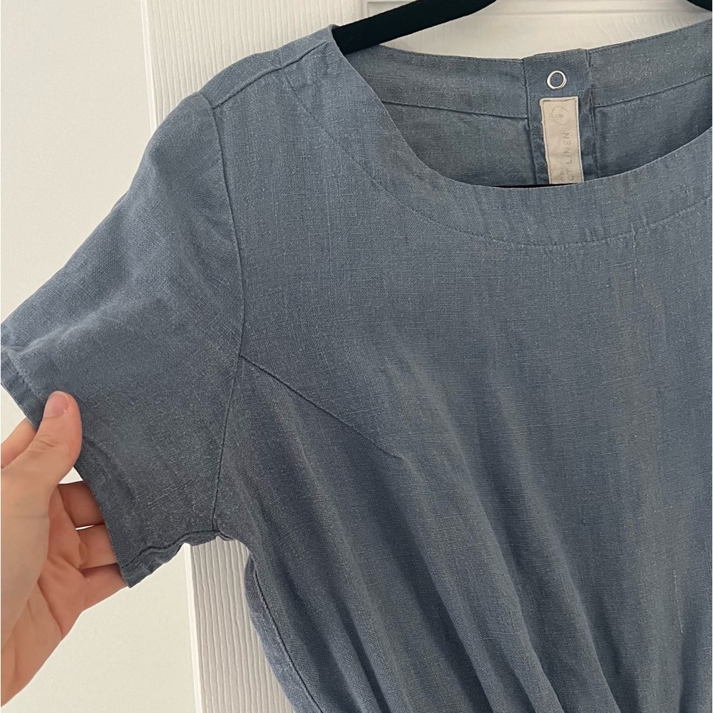 notPERFECTLINEN Light Blue Linen Jumpsuit - Picture 4 of 10